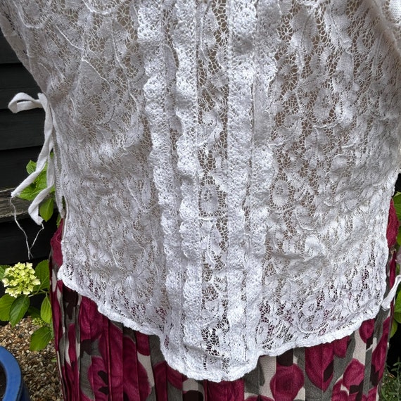 vintage white cotton lace modesty panel, dickie s… - image 3
