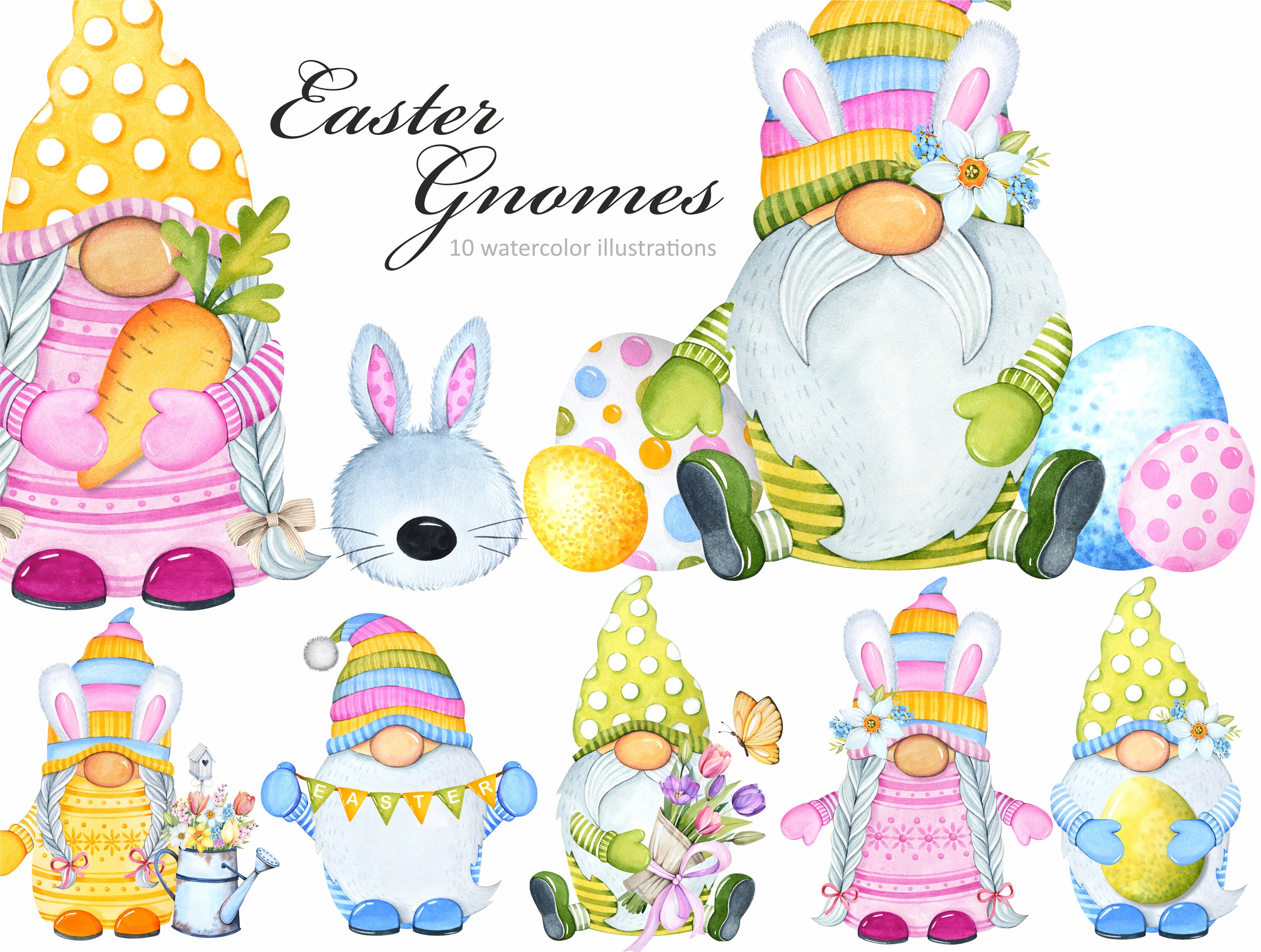 Download Easter gnomes clipart. Watercolor clipart. Easter Bunny ...