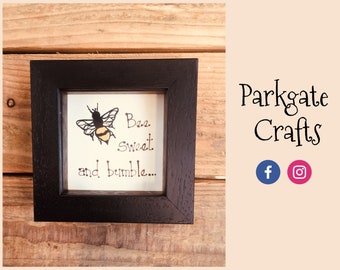 Bee Sweet & Bumble - Hand Painted Bee Frame