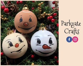 Snowman Christmas Bauble Decorations - Personalise your own!