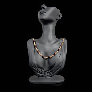 18k Gold Karneol und Onyx Halskette