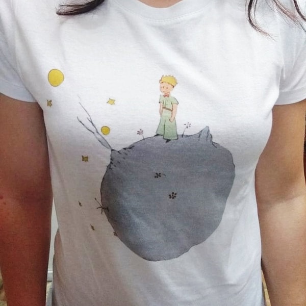 Het Little Prince t-shirt! Unisex, dames- of kindermaat! Digitaal printen, wasbaar en ironable.kleine Prinz, Principito, il piccolo
