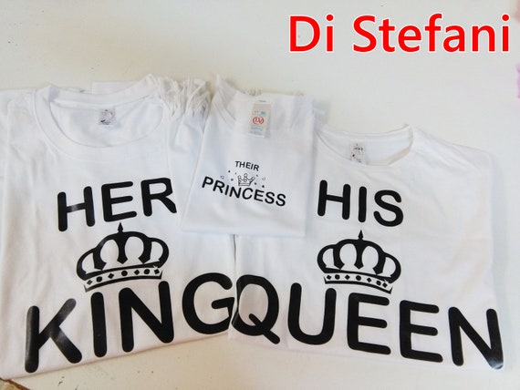King and His Queen Thrones inspired His and Her Couples black t-shirts set