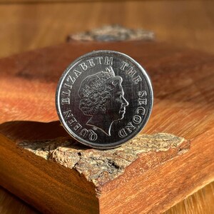 Queen Elizabeth II Ring, Coin Ring, Sterling Silver Adjustable Band, 25mm
