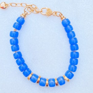 French Blue Gemstone Bracelet | Forte Beads | Crow Beads | Pony Beads