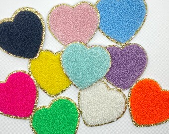 Glitter Varsity Heart Adhesive Patch