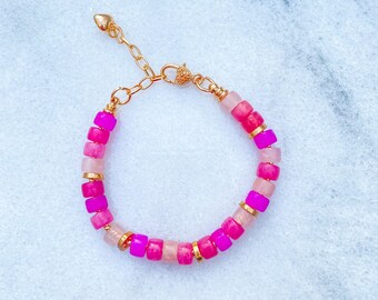 Pinks Gemstone Bracelet | Forte Beads | Crow Beads | Pony Beads