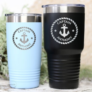 Boat Gifts, Boat Owner Tumbler, Personalized Boat Captain Gift Nautical Gift For Men Women Dad Boating Sailing Gift Sailor Travel Cup T220BC