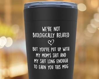 Step Dad Gift For Step Dad Tumbler, Bonus Dad Fathers Day Gifts From Daughter Son Kids Stepdad Birthday Travel Mug Christmas Coffee Cup G114
