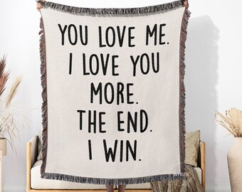 Love you more throw blanket sale