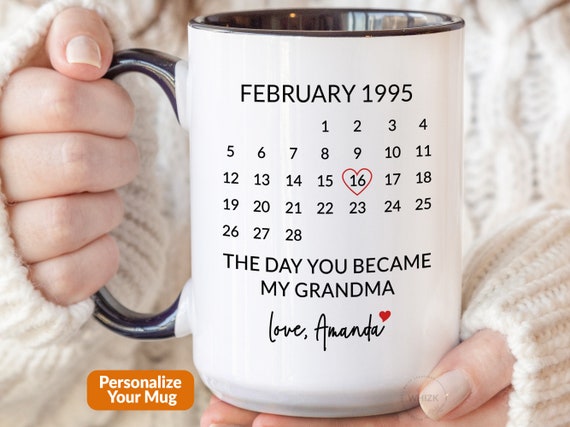Grandma Gift, Grandma Coffee Mug, Mothers Day Gift For Grandma From Granddaughter Grandson, Personalized Day You Became My Grandma Cup M441
