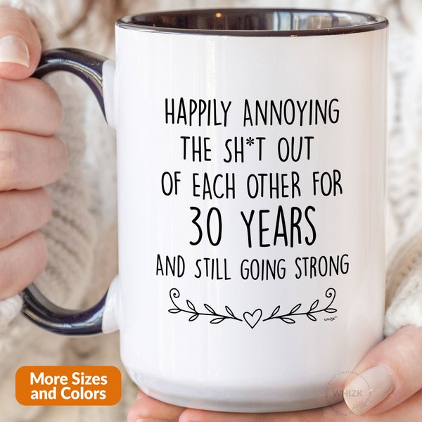 30th Anniversary Gift For Parents Husband Couples, 30 Year Anniversary Mug, Pearl Anniversary Cup, Happy Wedding Anniversary Party M1V0030