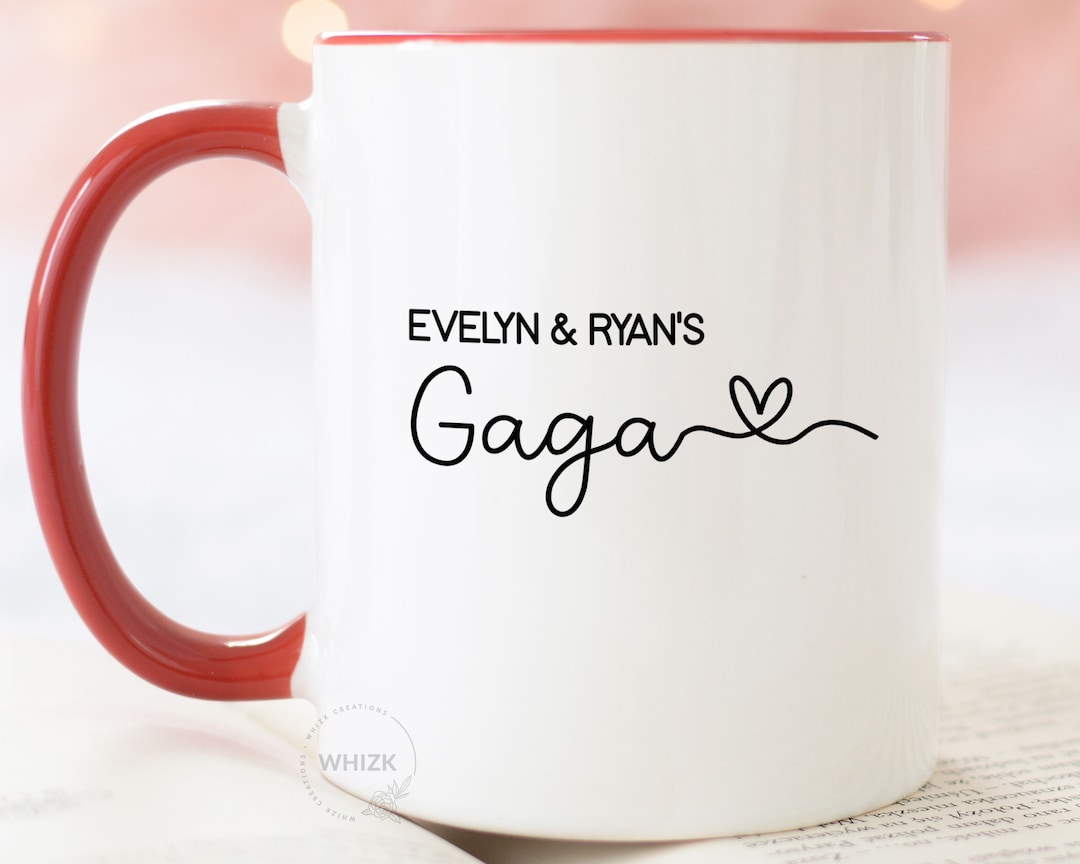 Gaga Gifts for Gaga Mug, Personalized Grandma Birthday Gift Coffee Cup