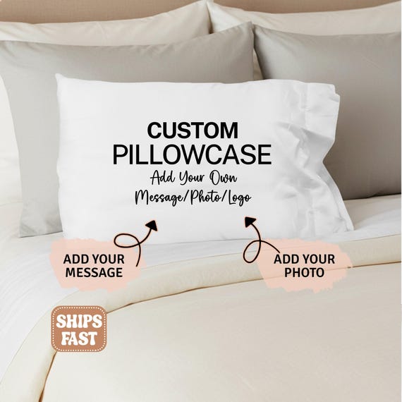 Custom Pillow Case Cover, Personalized Pillow Case Gift, Custom Pillowcase Gift, Bed Pillow Case Girl Boy Kids Men Women Names Logo Birthday