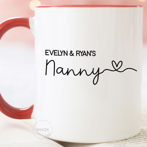 Nanny Gifts For Nanny Mug, Mothers Day Gift From Granddaughter Grandson, Personalized Grandma Coffee Mug, Nani Nana Birthday Christmas M564