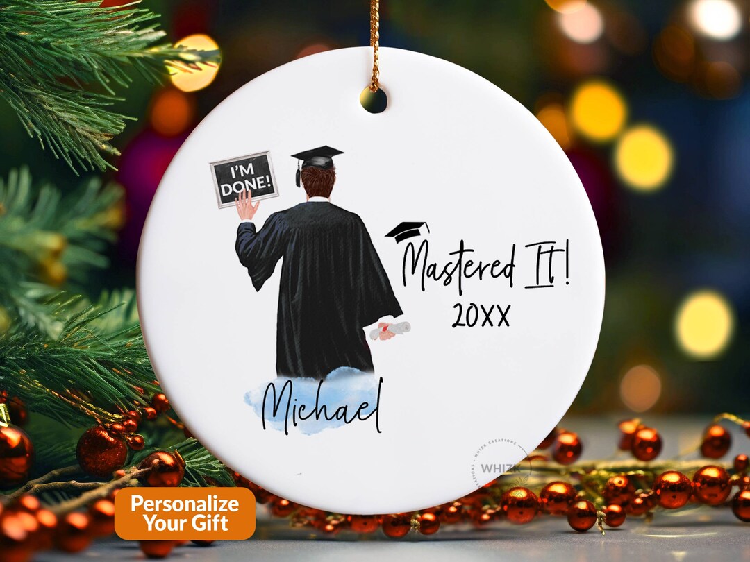Masters Degree Graduation Gift for Him, Masters Degree Ornament