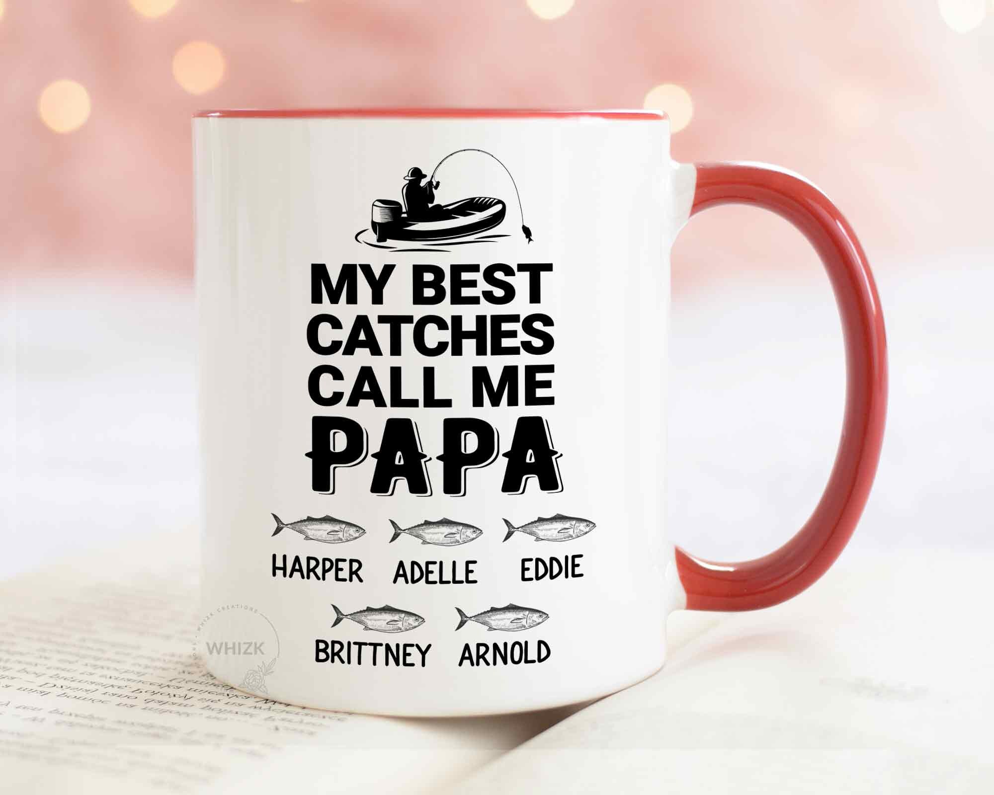 Grandpa Fishing Gift for Grandpa Fishing Mug With Grandkids Name,fathers  Day Gift From Granddaughter Hooked on Grandpa Personalized Cup M762 