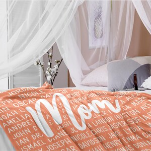 Mom Birthday Gift For Mom Blanket, Personalized Mothers Day Gift From Daughter Son Kids Names, Mom Gift, Mommy Throw Blanket Christmas B072 image 10