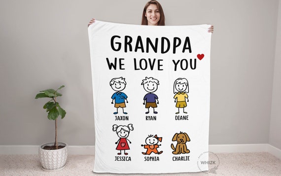 Grandpa Blanket Dad Blanket Grandpa Gifts Personalized Fathers Day Gift From Granddaughter Best Funny Fleece Blanket Grandparents Stick Etsy Canada