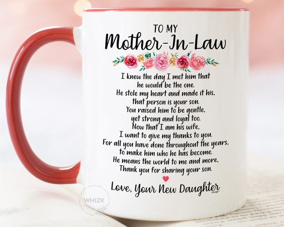 Mother In Law Mug, Mother of The Bride Gift, Mother In Law Wedding Gift for  Mom