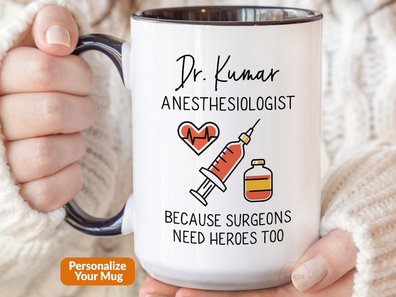 Anesthesiologist Gift For Anesthesiologist Mug, Personalized Anesthesia Gifts, Anesthesiology Gift, Anaesthetist Doctor Men Women Cup M472 image 1