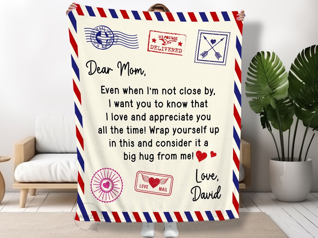 Mom Gift Letter to My Mom Blanket Mothers Day Gift From Son Mom ...