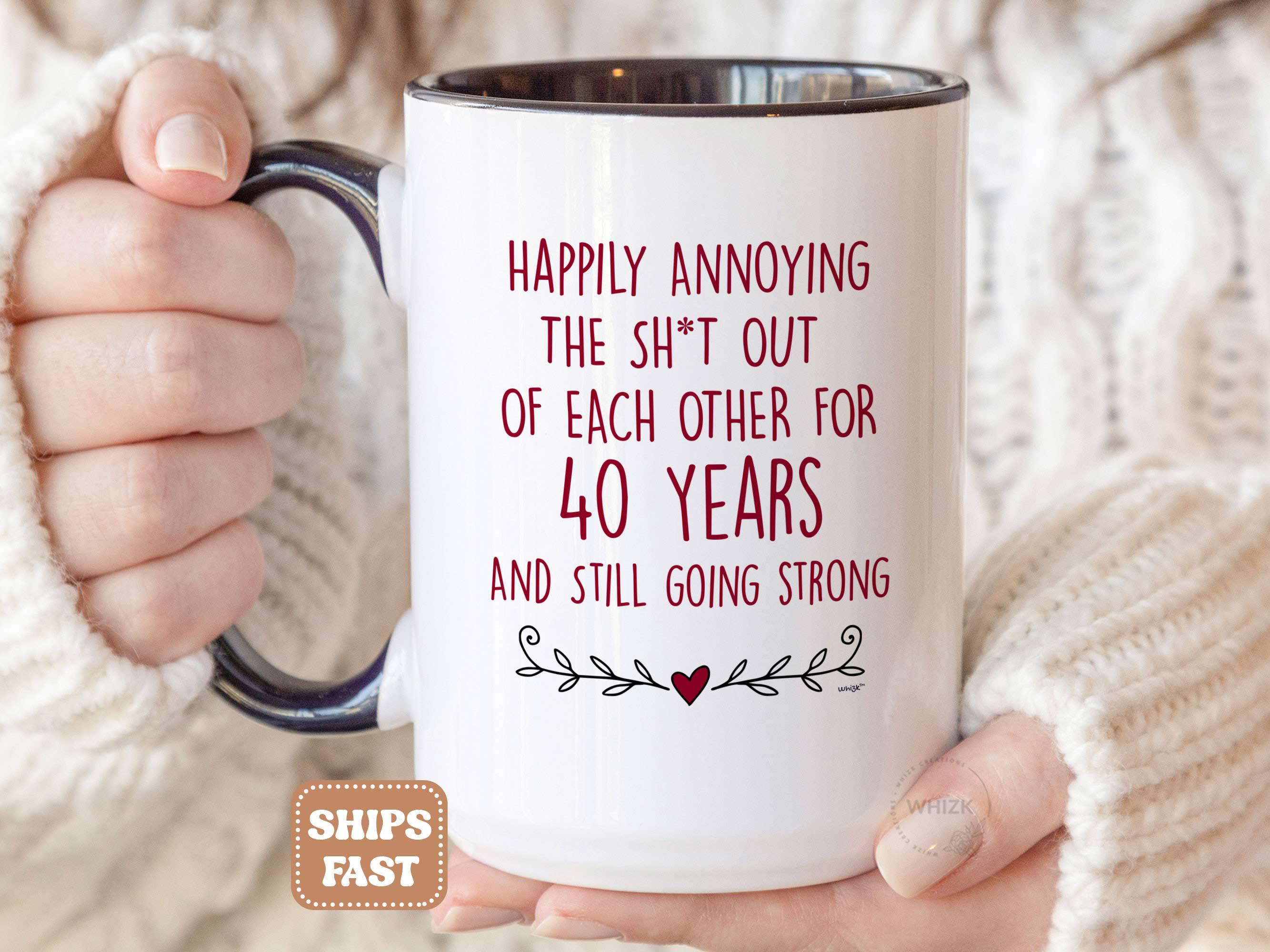 Ruby Anniversary Gift for Parents, 40th Anniversary Gift for Husband  Couples 40th Wedding Anniversary Mug Funny 40 Years Coffee Cup M1V0040R -  Etsy Israel