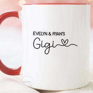 Gigi Gift For Gigi Mug, Personalized Grandma Birthday Gift Coffee Cup, Mothers Day Gift From Granddaughter Grandkids, Best Gigi Mug M550 afbeelding 2