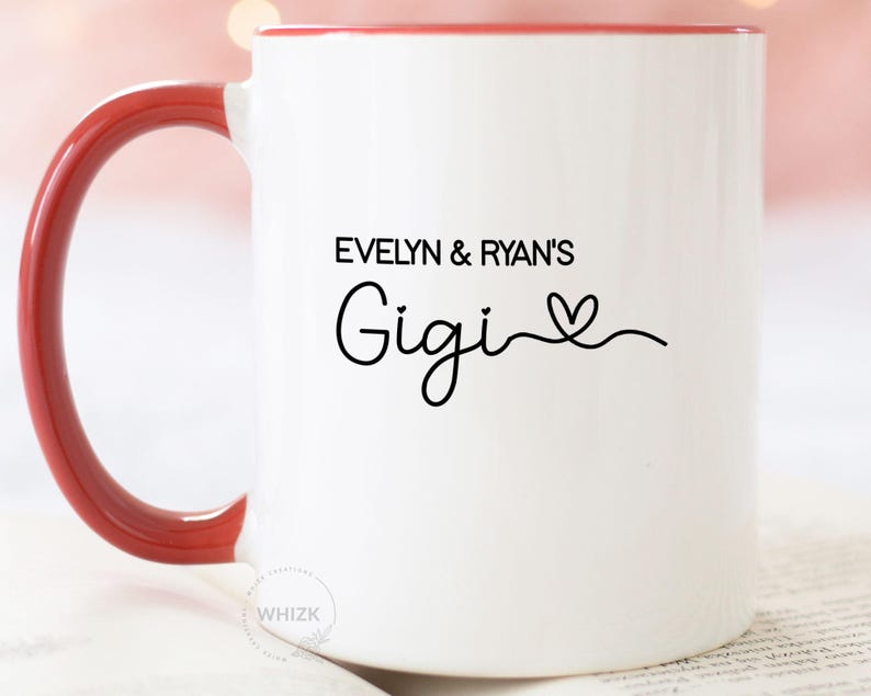 Gigi Gift For Gigi Mug, Personalized Grandma Birthday Gift Coffee Cup, Mothers Day Gift From Granddaughter Grandkids, Best Gigi Mug M550 afbeelding 2
