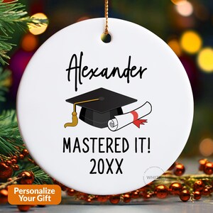 Masters Degree Graduation Gift For Her Him, Masters Degree Ornament MBA Graduation Ornament Mastered It Personalized Master&#39;s Grad 2025 X288