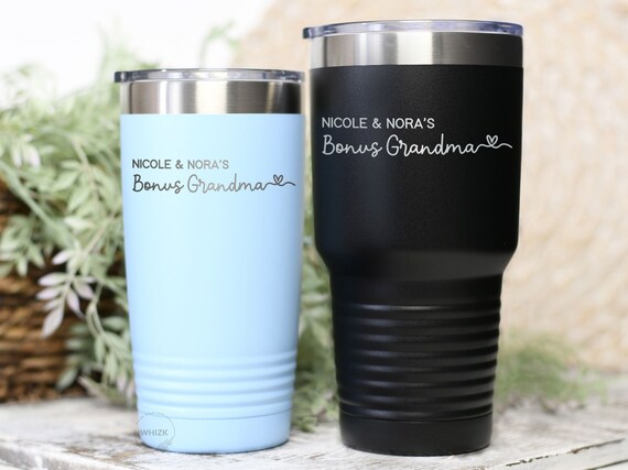 Bonus Grandma Gift For Bonus Grandma Tumbler, Personalized Step Grandma Step Grandmother Mothers Day Gift From Granddaughter Grandkids T411
