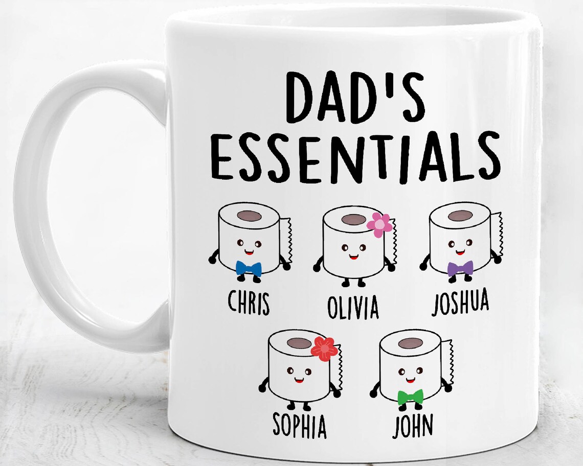 Dad Mug Personalized Dad's Essentials Mug Father's Etsy