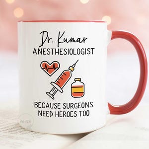 Anesthesiologist Gift For Anesthesiologist Mug, Personalized Anesthesia Gifts, Anesthesiology Gift, Anaesthetist Doctor Men Women Cup M472 image 2