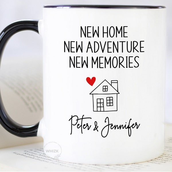 Housewarming Gift, Homeowner New Home Gift Personalized House Warming Moving Mug, Funny Closing Gifts For Buyers New Adventure Memories M349