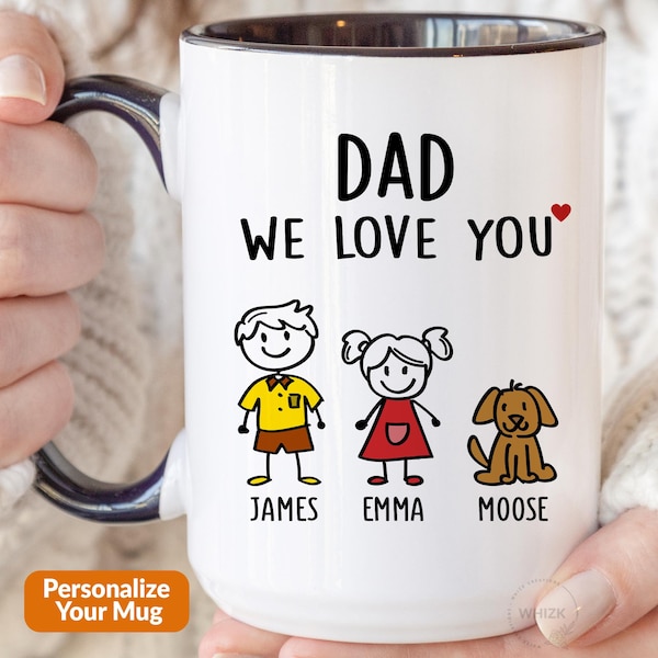 Dad Gift For Dad Birthday Gift, Dad Mug, Fathers Day Gift From Daughter Son Kids Wife Dad Christmas Gift Funny Coffee Cup Personalized Stick