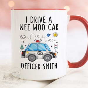 Taza de policía, "Conduzco un coche pequeño", regalo de graduación de la academia de policía, taza de policía divertida y personalizada, P193 imagen 2
