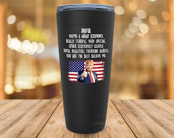 Custom Tumbler, Funny Fathers Day Gift Mother Day Travel Mug Personalized Politics Gift For Dad Grandpa Husband Hunter Friend Papa Wife G177