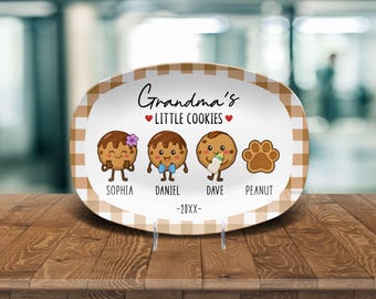 Grandma Cookie Platter, Personalized Grandma Plate, Grandkids Names, Mothers Day Gift D041