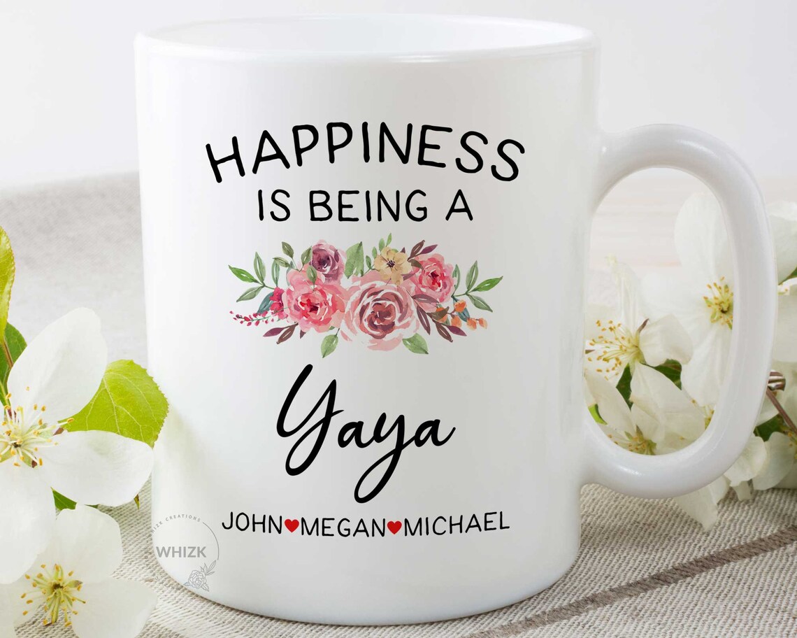 Yaya Gift Yaya Mug Happiness is Being Yaya Birthday Gift Etsy
