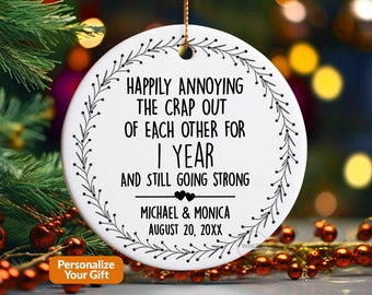 1st Anniversary Gifts For Husband Couples Wife 1st Yr Wedding Ornament Funny 1 Year Wedding Anniversary Paper Anniversary Personalized X362