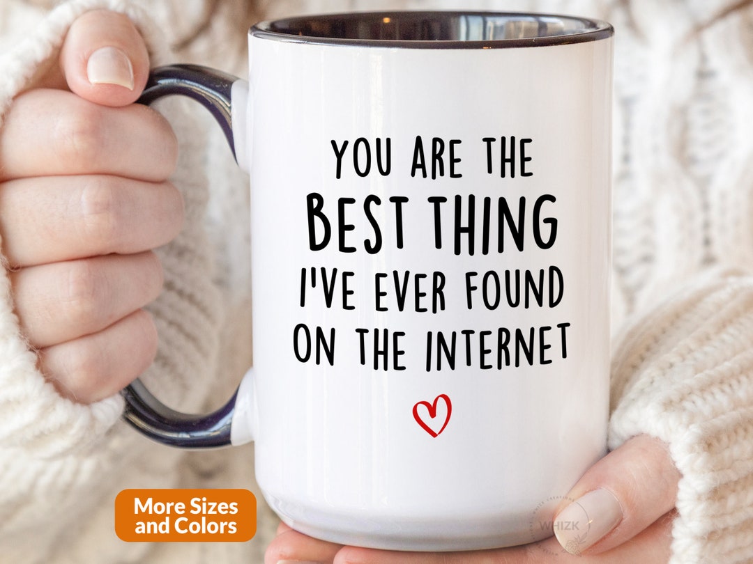 FONDCANYON Cornice Con Scritta Romantica - 'You Are The Best Thing I've Ever Found On The Internet' - In Legno, Per Foto 10x15cm, Regalo Coppie, Fidanzati, Anniversario - 4