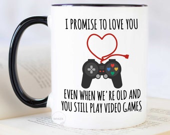 Gamer Gifts, Boyfriend Valentines Day Gift For Him Funny Unique, PC Gamer Boyfriend Gift For Men Video Games Mug Husband BF Vday Cup MVA0008