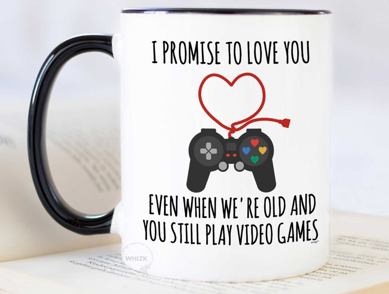 Gamer Gifts, Boyfriend Valentines Day Gift For Him Funny Unique, PC Gamer Boyfriend Gift For Men Video Games Mug Husband BF Vday Cup MVA0008 image 1