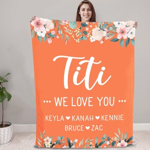 Titi Gifts for Titi Blanket, Aunt Mothers Day Gift From Niece Nephew