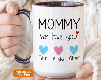 Mommy Mug For Mom Mug With Kids Name, Mothers Day Mug, Mom Coffee Mug, Mothers Day Gift From Daughter, Personalized Mommy Gift Birthday P214