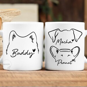 Dog Mom Mug With Name, Dog Mom Gift For Women Her, Personalized Dog Ears Cups, Dog Dad Gift, Dog Lover Gift Pet Owner Memorial Birthday P429 image 10