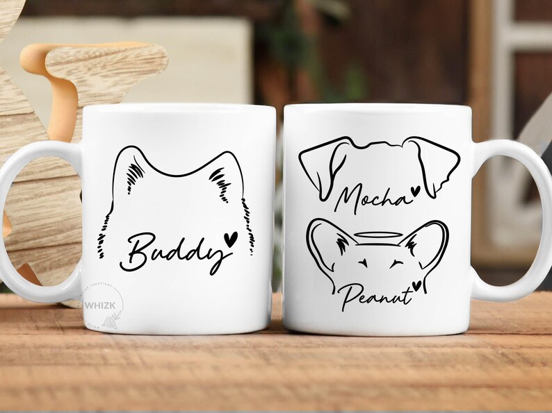 Dog Mom Mug With Name, Dog Mom Gift For Women Her, Personalized Dog Ears Cups, Dog Dad Gift, Dog Lover Gift Pet Owner Memorial Birthday P429 image 10