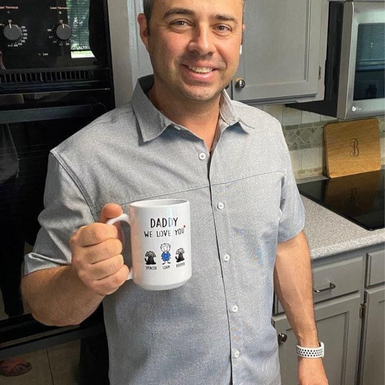 Dad Gift For Dad Birthday Gift, Dad Mug, Fathers Day Gift From Daughter Son Kids Wife Dad Christmas Gift Funny Coffee Cup Personalized Stick image 5