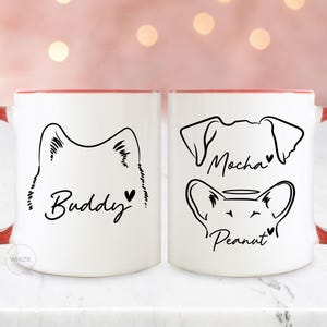 Dog Mom Mug With Name, Dog Mom Gift For Women Her, Personalized Dog Ears Cups, Dog Dad Gift, Dog Lover Gift Pet Owner Memorial Birthday P429 image 2