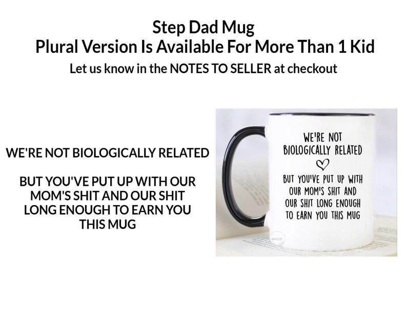 Step Dad Gift For Step Dad Mug, Bonus Dad Step Fathers Day Gift From Daughter Son Kids, Funny Stepdad Birthday Christmas Coffee Cup M575 image 3